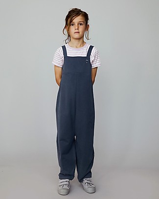Gray Label Boxy Playsuit - Blue Grey - 100% Organic Cotton Jersey GOTS Dungarees