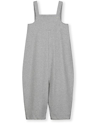 Gray Label Boxy Playsuit - Grey Melange - 100% Organic Cotton Jersey GOTS Dungarees