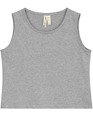 Gray Label Cropped Tank Top, Grey Melange (2+ years) - 100% organic cotton Long Sleeves Tops