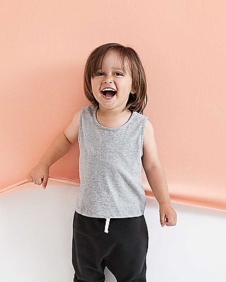 Gray Label Cropped Tank Top, Grey Melange (2+ years) - 100% organic cotton Long Sleeves Tops