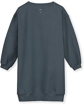 Gray Label Dropped Shoulder Dress - Blue Grey - 100% Organic Cotton Fleece GOTS Dresses_