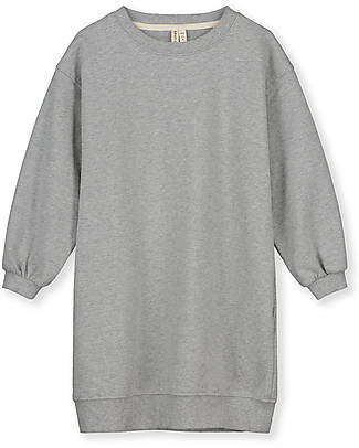 Gray Label Dropped Shoulder Dress - Grey Melange - 100% Organic Cotton Fleece GOTS Dresses_