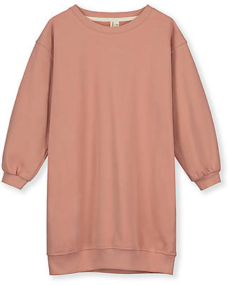 Gray Label Dropped Shoulder Dress - Rustic Clay - 100% Organic Cotton Fleece GOTS Dresses_