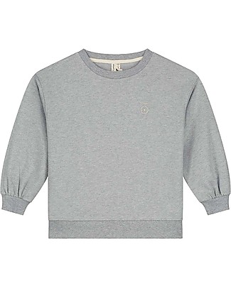 Gray Label Dropped Shoulder Sweater - Grey Melange - 100% Organic Cotton Fleece GOTS Jumpers