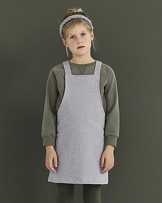 Gray Label Dungaree Dress, Grey Melange - 100% soft organic cotton fleece Dresses_