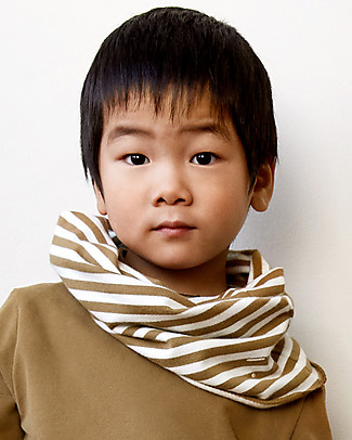 Gray Label Endless Scarf - Peanut/Off White - 100% Organic Cotton Italian fleece Scarves And Shawls