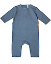 Gray Label Fleece Babysuit - Denim Blue - 100% Softest Organic Cotton Babygrows