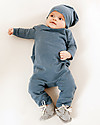 Gray Label Fleece Babysuit - Denim Blue - 100% Softest Organic Cotton Babygrows