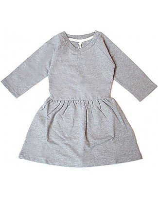 Gray Label Fleece Dress - Grey Melange - 100% Organic Cotton Dresses_