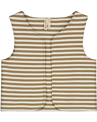 Gray Label Gilet - Peanut/off White - 100% Organic Cotton Fleece Evening Tops