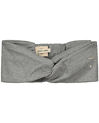 Gray Label Girl Twist Headband, Grey Melange (2-10 years) - 100% organic cotton Hair Accessories
