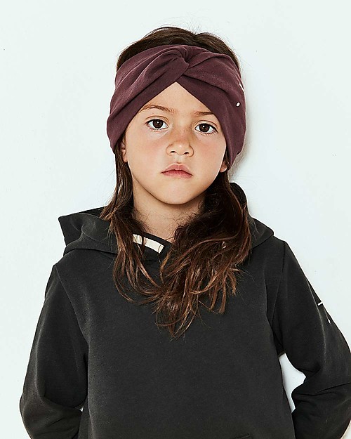 Gray Label Girl Twist Headband, Plum (4-10 years) - 100% organic cotton Hair Accessories