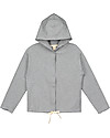 Gray Label Hooded Cardigan with Snaps, Grey Melange - 100% softest organic cotton fleece Cardigans
