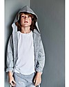 Gray Label Hooded Cardigan with Snaps, Grey Melange - 100% softest organic cotton fleece Cardigans