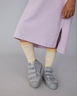 Gray Label Long Ribbed Socks - Apricot/Cream - GOTS Organic Cotton Socks