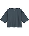 Gray Label Long Sleeves Dropped Shoulder Tee - Blue Grey - 100% Organic Cotton Jersey GOTS Long Sleeves Tops