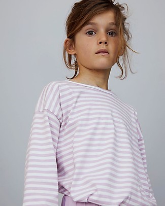 Gray Label Long Sleeves Dropped Shoulder Tee - Purple Haze/Off White - 100% Organic Cotton Jersey GOTS T-shirts