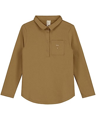 Gray Label Long Sleeves Polo - Peanut - 100% Organic Cotton Long Sleeves Tops