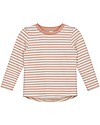 Gray Label Long Sleeves Streeped Tee, Rustic Clay/Cream Stripe - 100% cotone bio Long Sleeves Tops