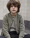 Gray Label Long Sleeves Striped T-Shirt, Moss/Cream Stripe - 100% organic cotton Long Sleeves Tops