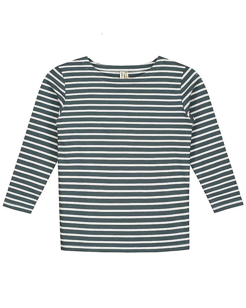 Gray Label Long Sleeves Striped Tee Blue Grey/White Stripe (2+ years) -  100% organic cotton unisex (bambini)
