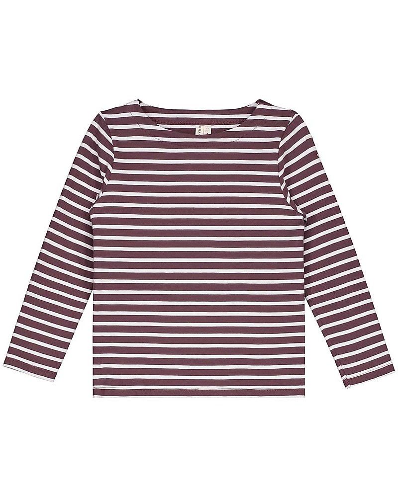 Gray Label Long Sleeves Striped Tee Plum/White Stripe (2+ years) - 100% organic  cotton unisex (bambini)