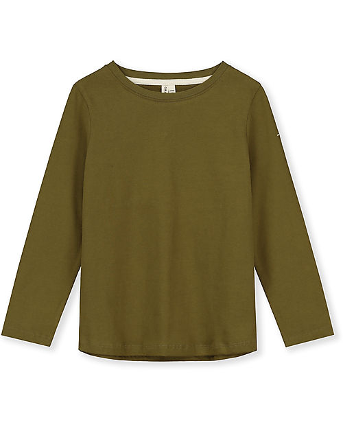 Gray Label Long Sleeves Tee - Olive Green - 100% Organic Cotton GOTS Long Sleeves Tops