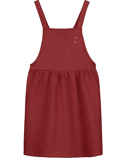 Gray Label Pinafore Dress, Burgundy - 100% soft organic Italian cotton fleece Dresses_