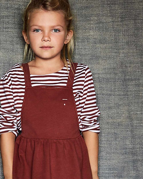 Gray Label Pinafore Dress, Burgundy - 100% soft organic Italian cotton fleece Dresses_