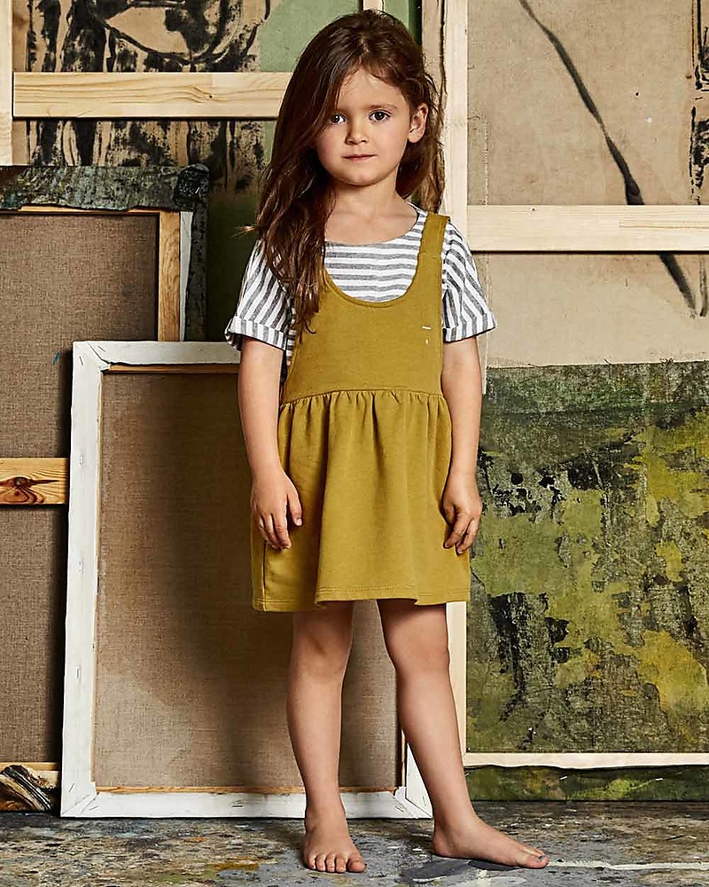 mustard yellow pinafore dress