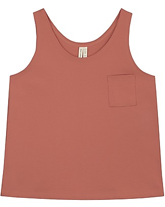 Gray Label Pocket Tank Top (from 2 to 8 years) - Faded Red - 100% organic cotton T-Shirts And Vests