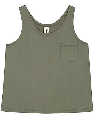 Gray Label Pocket Tank Top (from 2 to 8 years) - Moss - 100% organic cotton T-Shirts And Vests