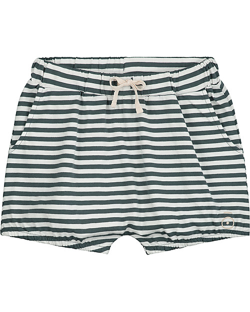 Gray Label Puffy Shorts - Blue Grey/Off white - 100% Organic Cotton Jersey Shorts