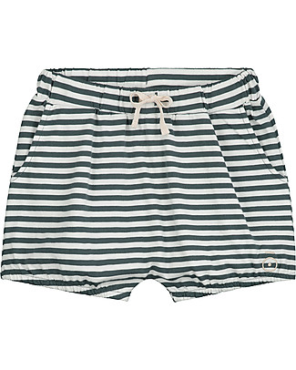 Gray Label Puffy Shorts - Blue Grey/Off white - 100% Organic Cotton Jersey Shorts