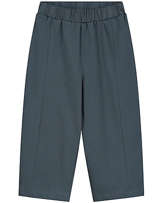 Gray Label Puffy Trousers - Blue Grey - 100% Organic Cotton Jersey GOTS Trousers