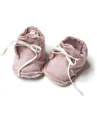 Gray Label Raw Baby Booties Vintage Pink - 100% Softest Organic Cotton Slippers