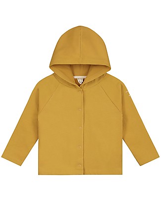 Gray Label Relaxed Hooded Cardigan - Mustard - 100% organic cotton fleece - Comfortable and warm Cardigans