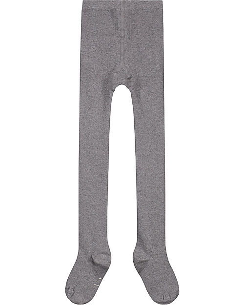 Gray Label Ribbed Tights - Grey Melange - Elasticated Organic Cotton GOTS Tights