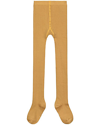 Gray Label Ribbed Tights - Mustard - Elasticated Organic Cotton Tights