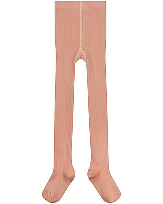 Gray Label Ribbed Tights - Rustic Clay - Elasticated Organic Cotton Tights