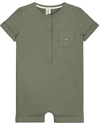 Gray Label Short Leg Suit (up to 2 years) - Moss - 100% organic cotton Short Rompers