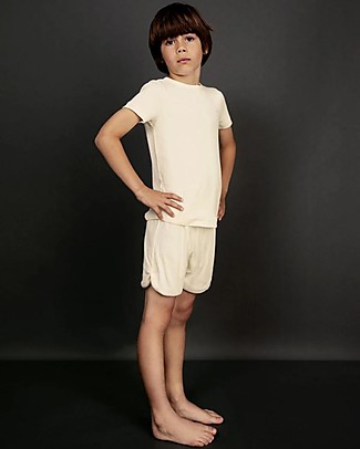 Gray Label Short Sleeved Vest - Cream - Organic Cotton Pyjamas