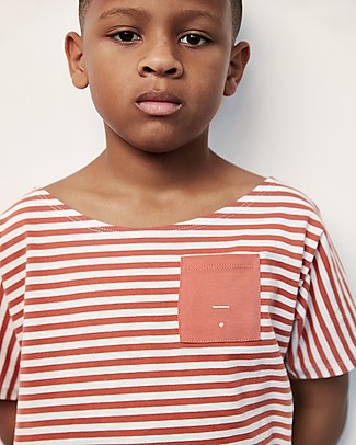 Gray Label Short Sleeves Pocket Tee - Faded Red/Off White - 100% organic cotton T-Shirts And Vests