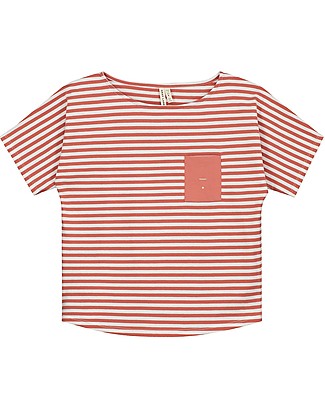Gray Label Short Sleeves Pocket Tee - Faded Red/Off White - 100% organic cotton T-Shirts And Vests
