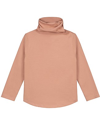 Gray Label Turtleneck Tee with Long Sleeves - Rustic Clay - 100% Organic Cotton Long Sleeves Tops