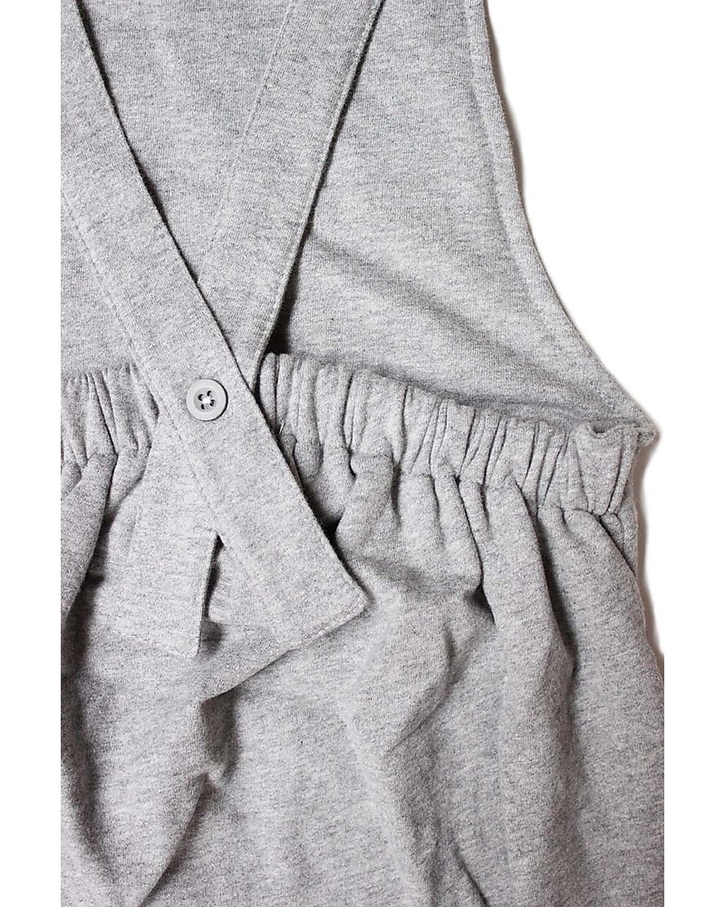 Gray Label Dungaree Dress, Grey Melange - 100% soft organic cotton fleece  girl