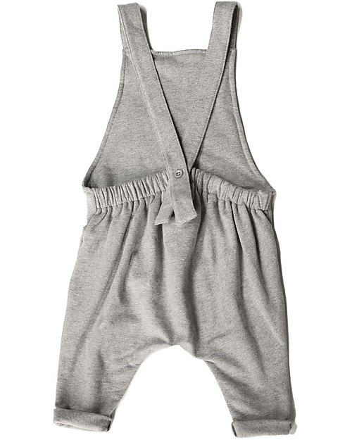 Gray Label Unisex Dungarees, Grey Melange - 100% Organic Cotton Dungarees