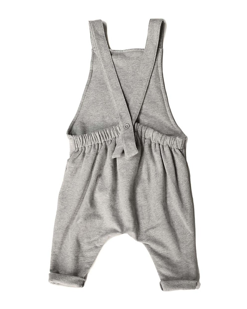 Gray Label Dungaree Dress, Grey Melange - 100% soft organic cotton fleece  girl