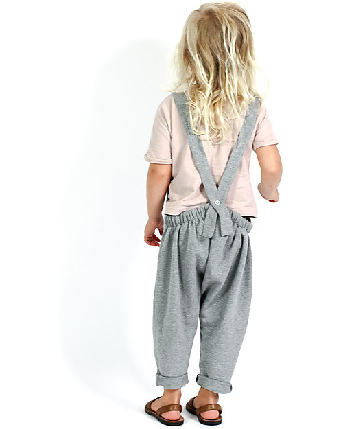 Gray Label Unisex Dungarees, Grey Melange - 100% Organic Cotton Dungarees