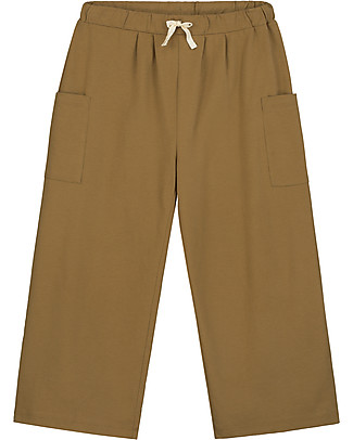 Gray Label Wide Leg Trousers - Peanut - 100% Organic Cotton Jersey Trousers